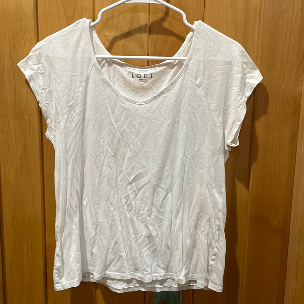 LOFT Cap Sleeve Soft Cotton Shirt